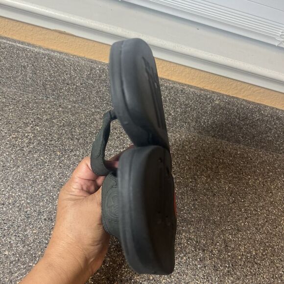 FitFlop Black/Green Thong Sandals Women's Size 6 Slip On Comfort Casual Platform - Picture 6 of 10